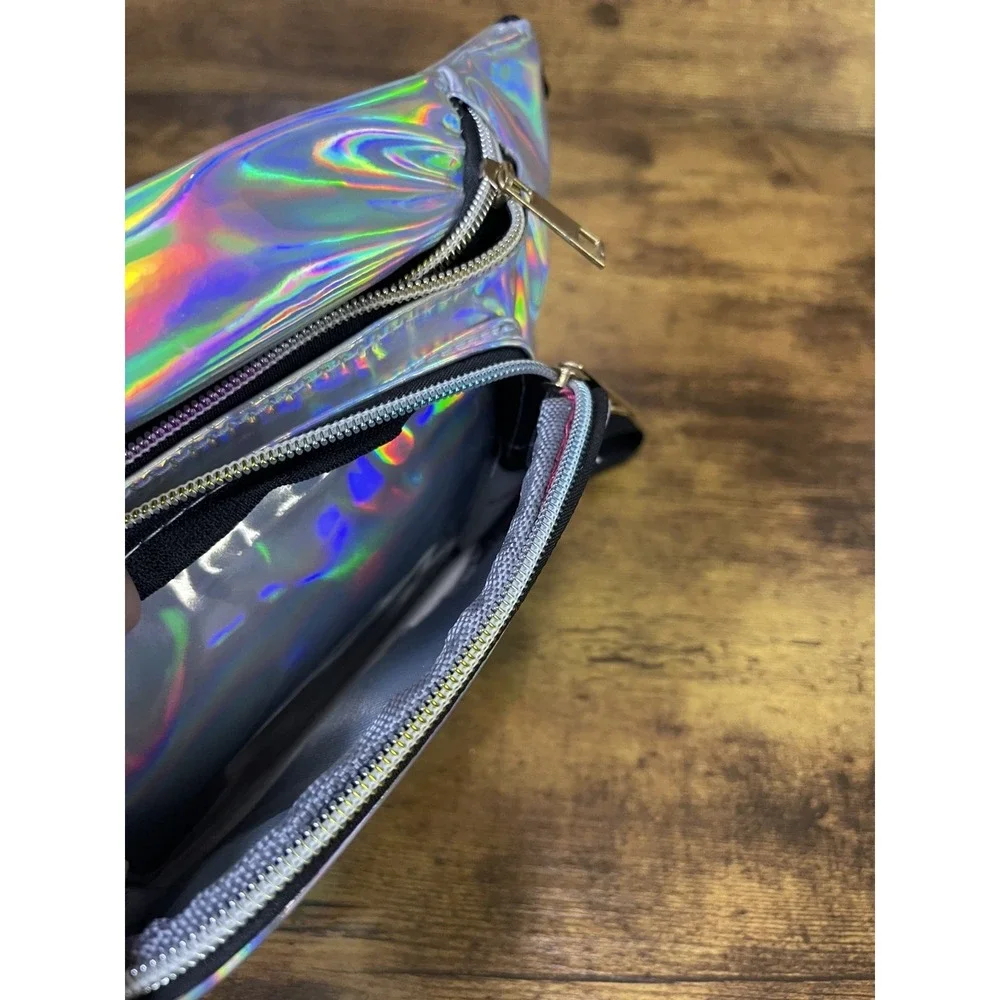 Mirror Prism White Multi-Colored Waist/Shoulder Bag Fanny Pack